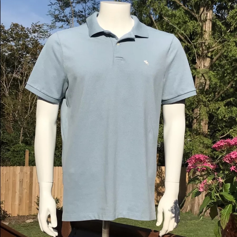 Abercrombie & Fitch Polo Shirt Mens XL Light Blue Cotton Blend